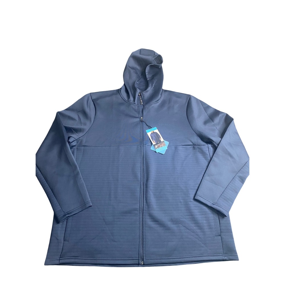 Spyder Active Mens 3XL Navy Blue Full Zip Textured Athletic Hoodie SPM8003U